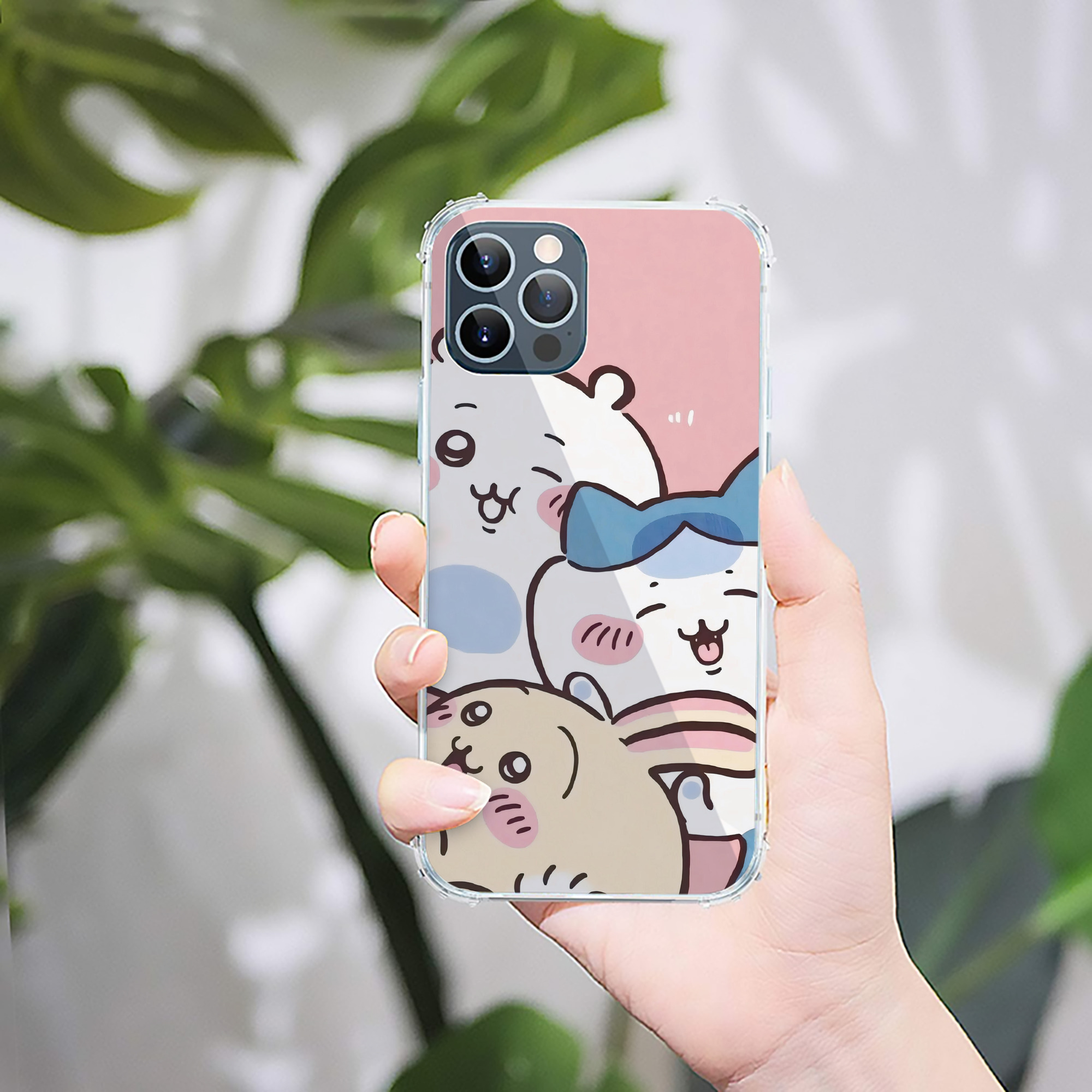 （画像用） ちいかわ Chii-kawa 【iPhone 12シリーズ対応】透明スマホケース（クリアソフトケース）